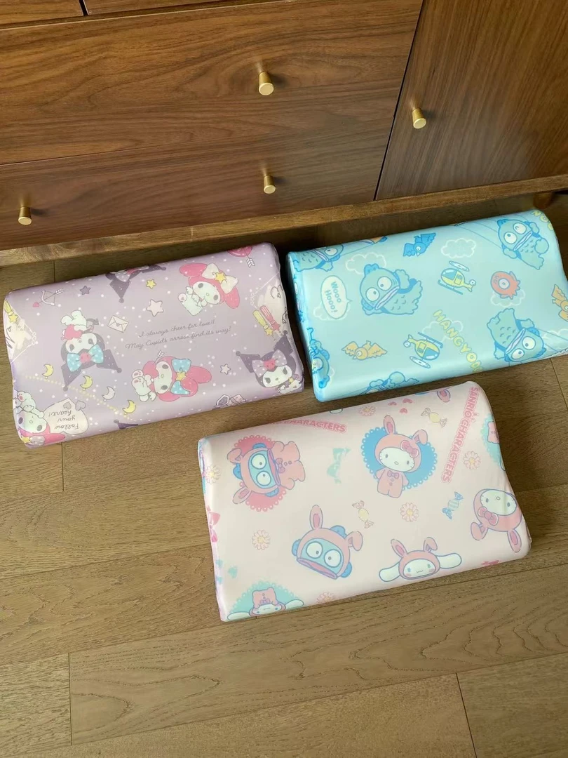 日单 卡通儿童夏季凉感记忆棉波浪枕