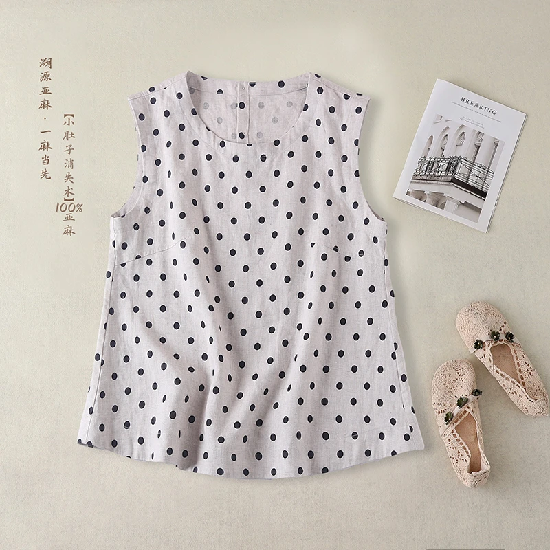 【小肚子消失术】木笛女士100%亚麻背心夏季必备单品160g 背心82709