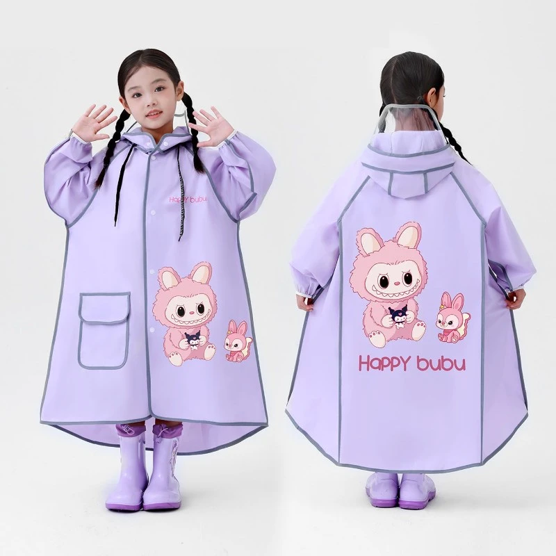儿童雨衣男童女孩全身防水小学生上学专用幼儿园带书包位防水雨披