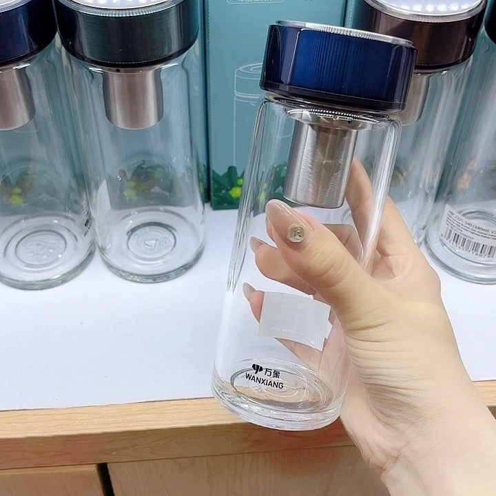 万象品牌单层玻璃杯U264-390蓝