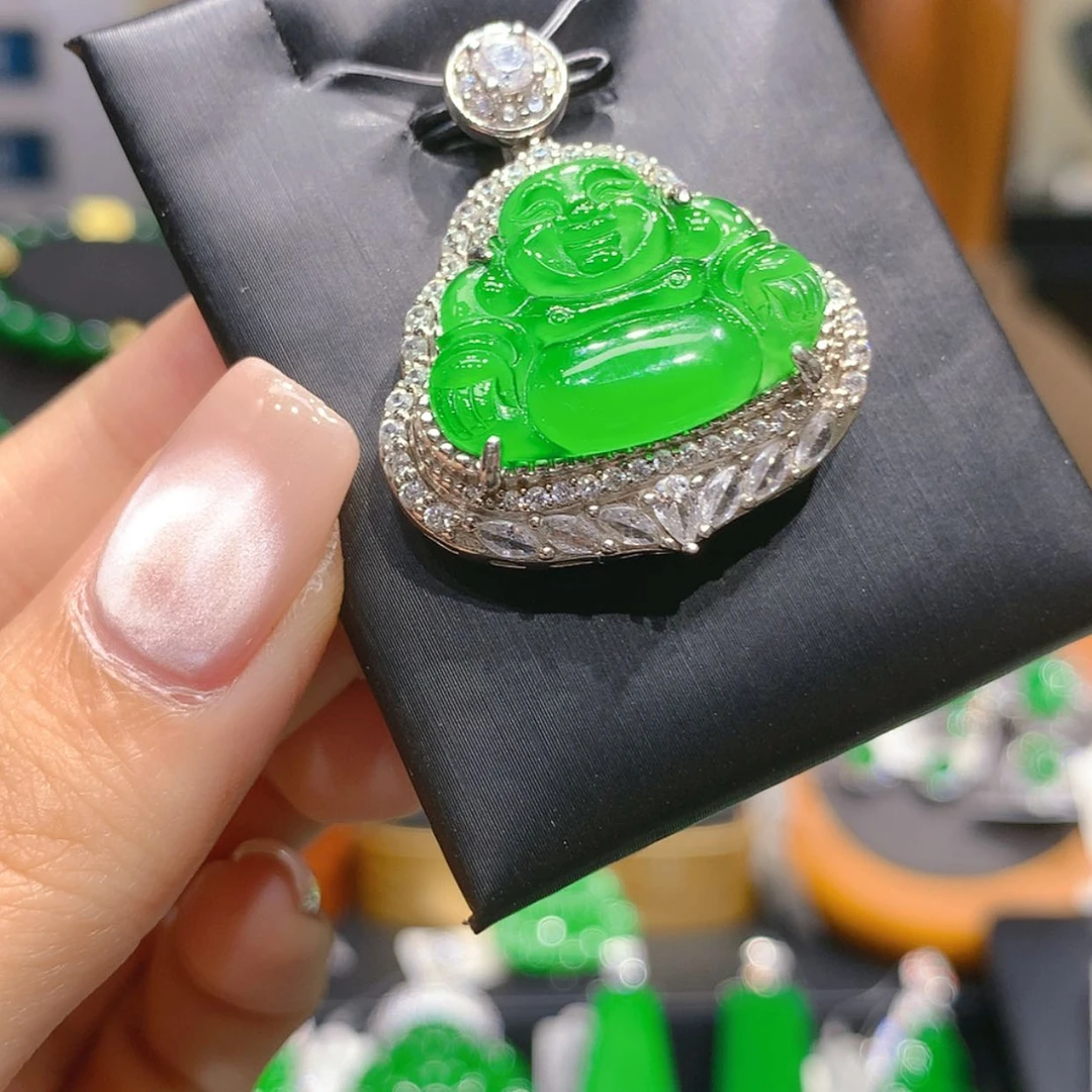 【闪购商品】颈饰银S925镶嵌翡翠7柒姐