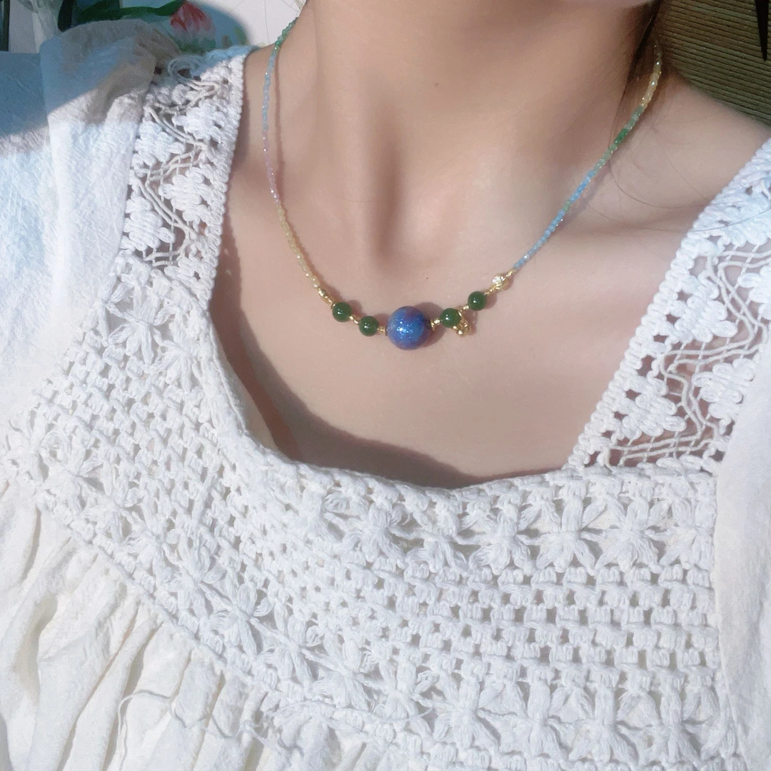 【珊木居】DQ031 夜精灵大漆晶晶脖链 大漆漆器工艺