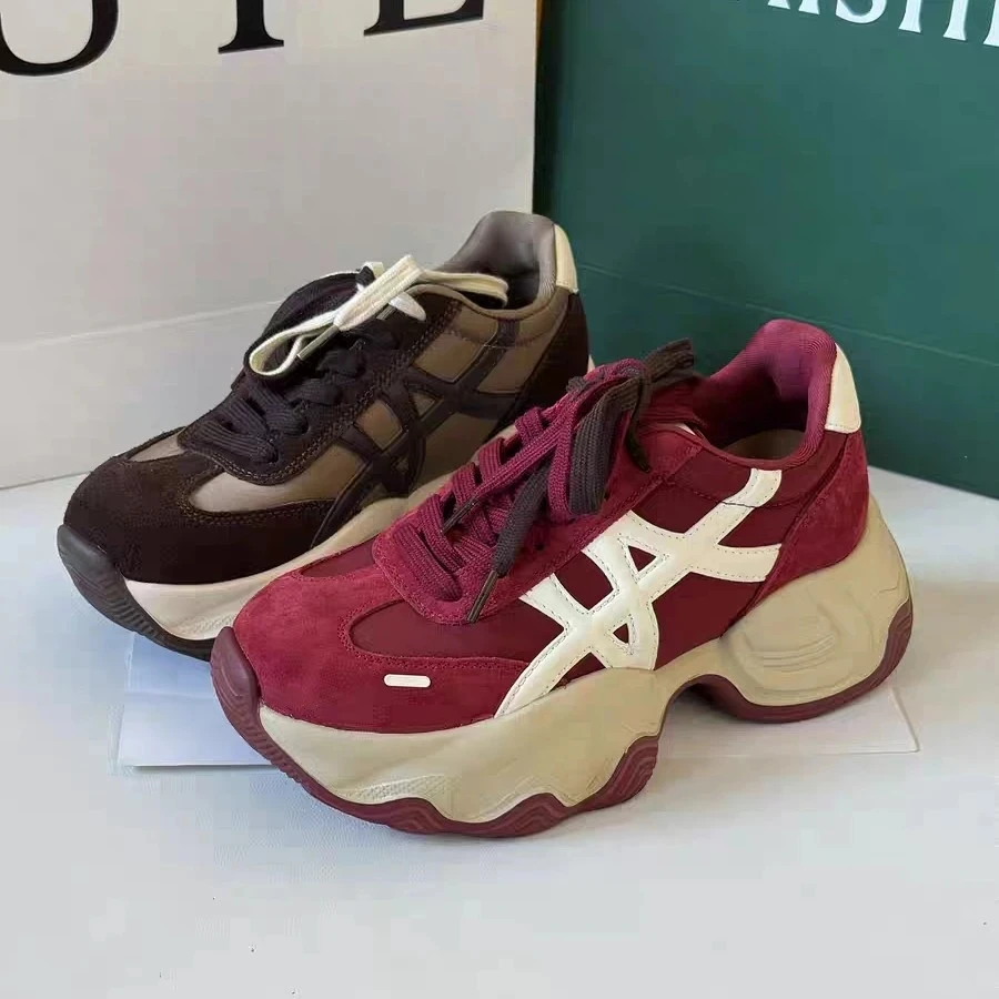 圆头厚底拼接老爹鞋307257-10（104架2）