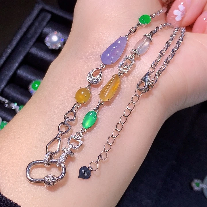 翡翠18K金镶嵌套链