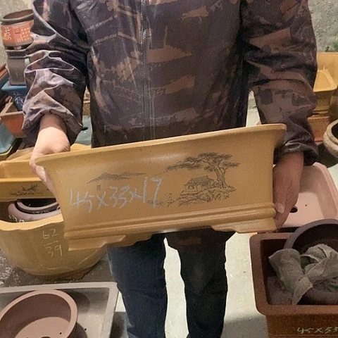 紫砂花盆手工制作