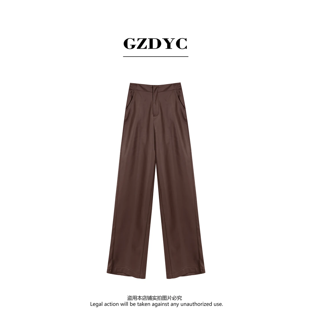 【鸽子的衣橱】|超模| 蛋白皮八分裤 显瘦 简约 秋冬 休闲 3.KZ3012