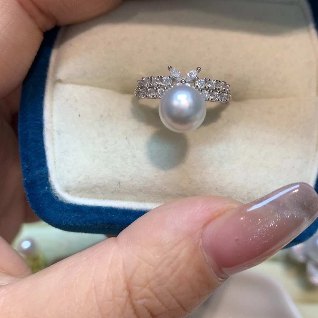 海水珍珠戒指银S925镶嵌