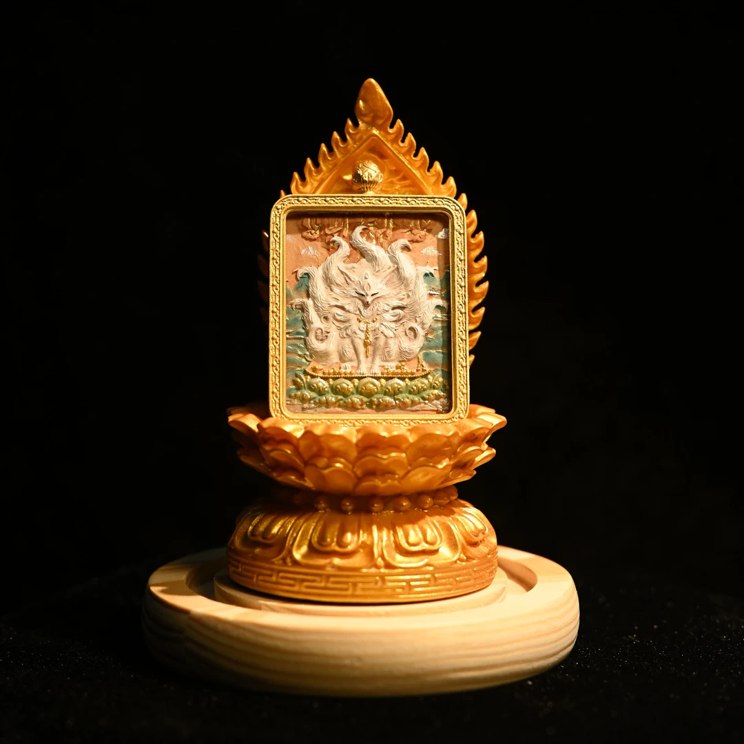 黄铜吊坠 西藏唐卡手工泥塑擦擦/白九九