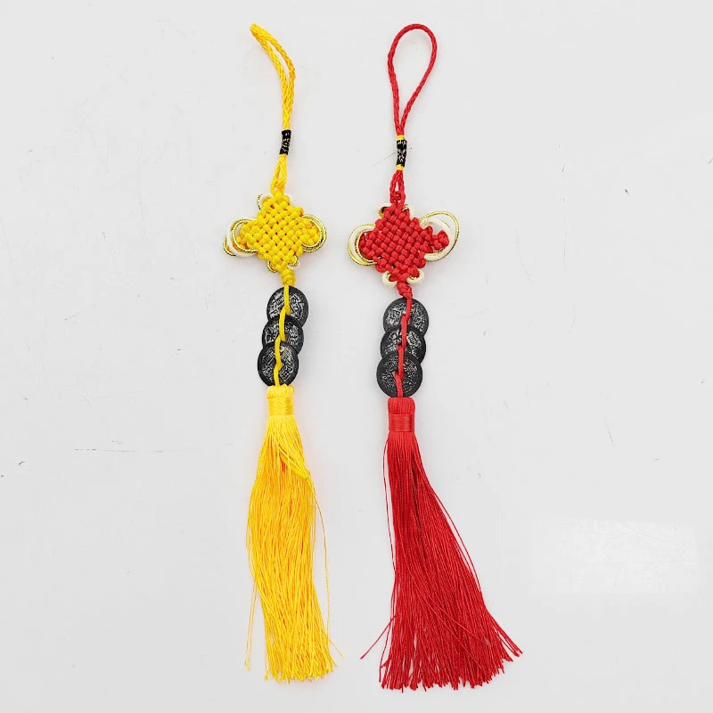 【姚易君推荐】床头柜冰箱夹万 一红一黄中国结三帝钱（配红包）