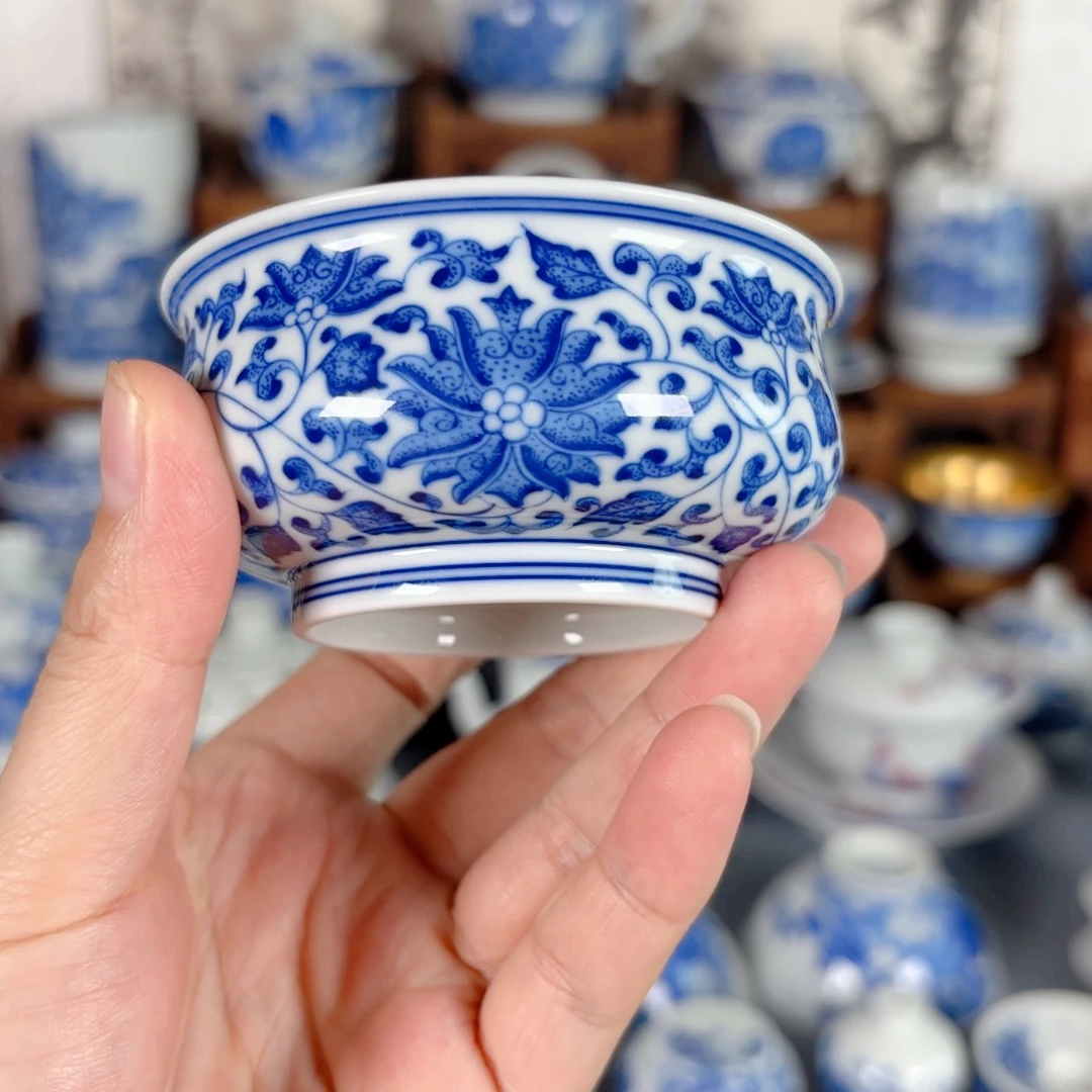 青花瓷器手绘作品陶瓷杯