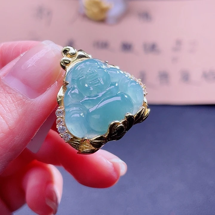 翡翠吊坠(不含链)银S925镶嵌