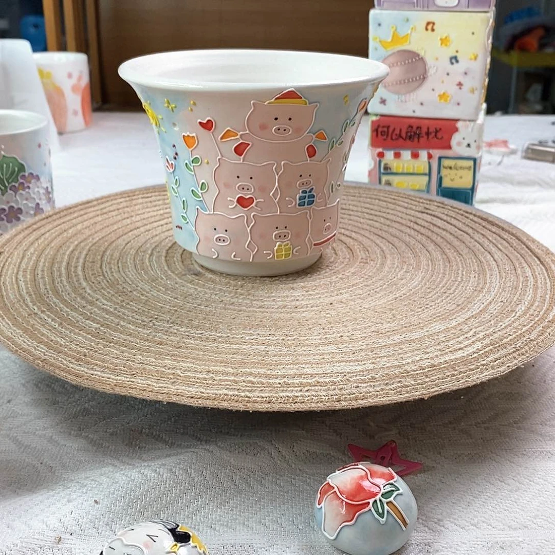 手绘手工制作陶瓷花盆25
