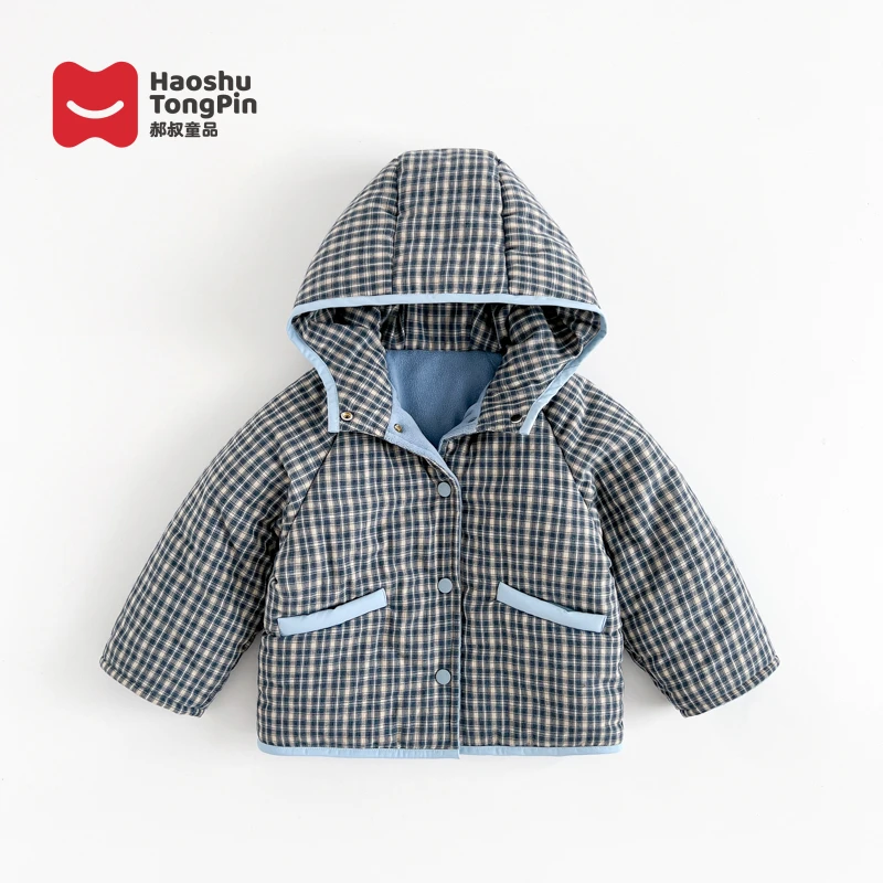 【现货】郝叔童品秋冬新款潮流男童加绒连帽棉服2025洋气上衣HJ4401