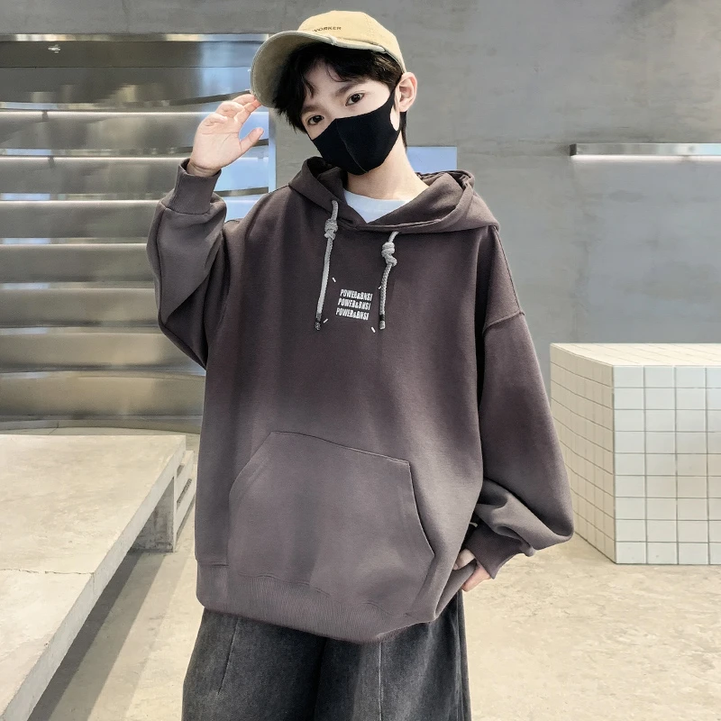 儿童装男童秋装连帽卫衣2025新款春秋款中大童秋季男孩帅气上衣潮