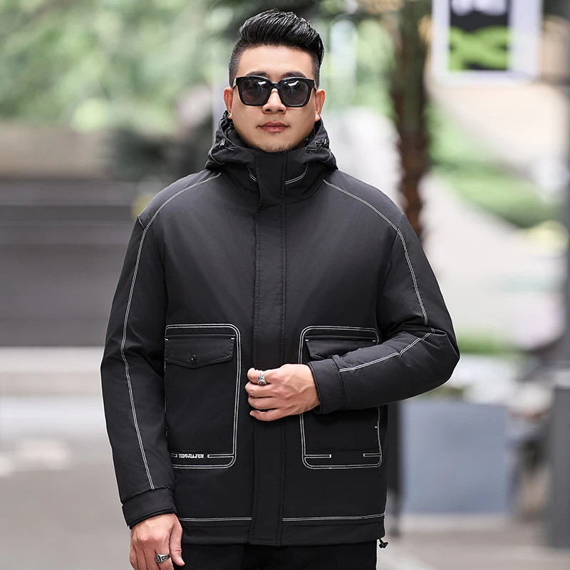 徐天霸大码冬季棉衣2210加肥加大潮流保暖连帽外套棉袄防风抗寒