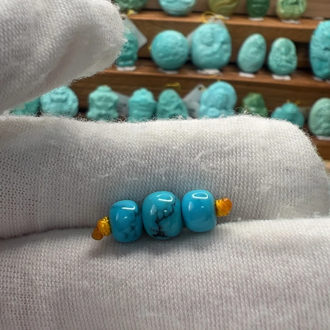 未镶嵌绿松石老型珠套装 6.6mm