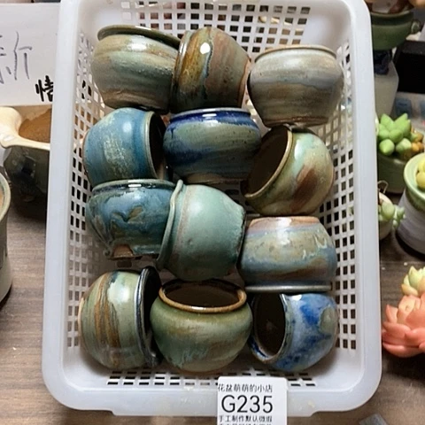 紫砂花盆235微瑕品口径4到5左右
