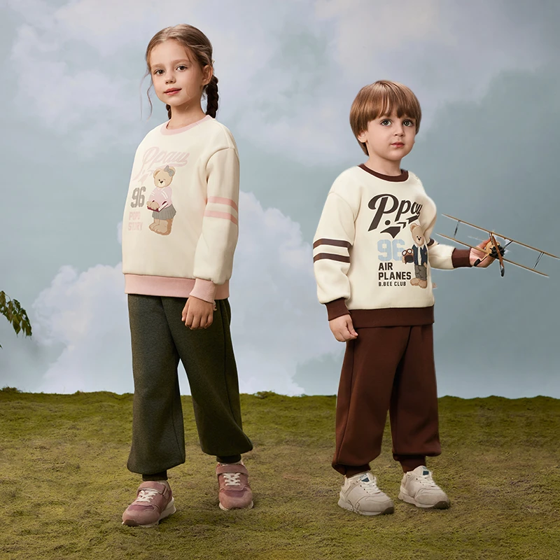 PawinPaw卡通小熊童装25年秋冬新款男女童宽松运动套装PCSMF4963E