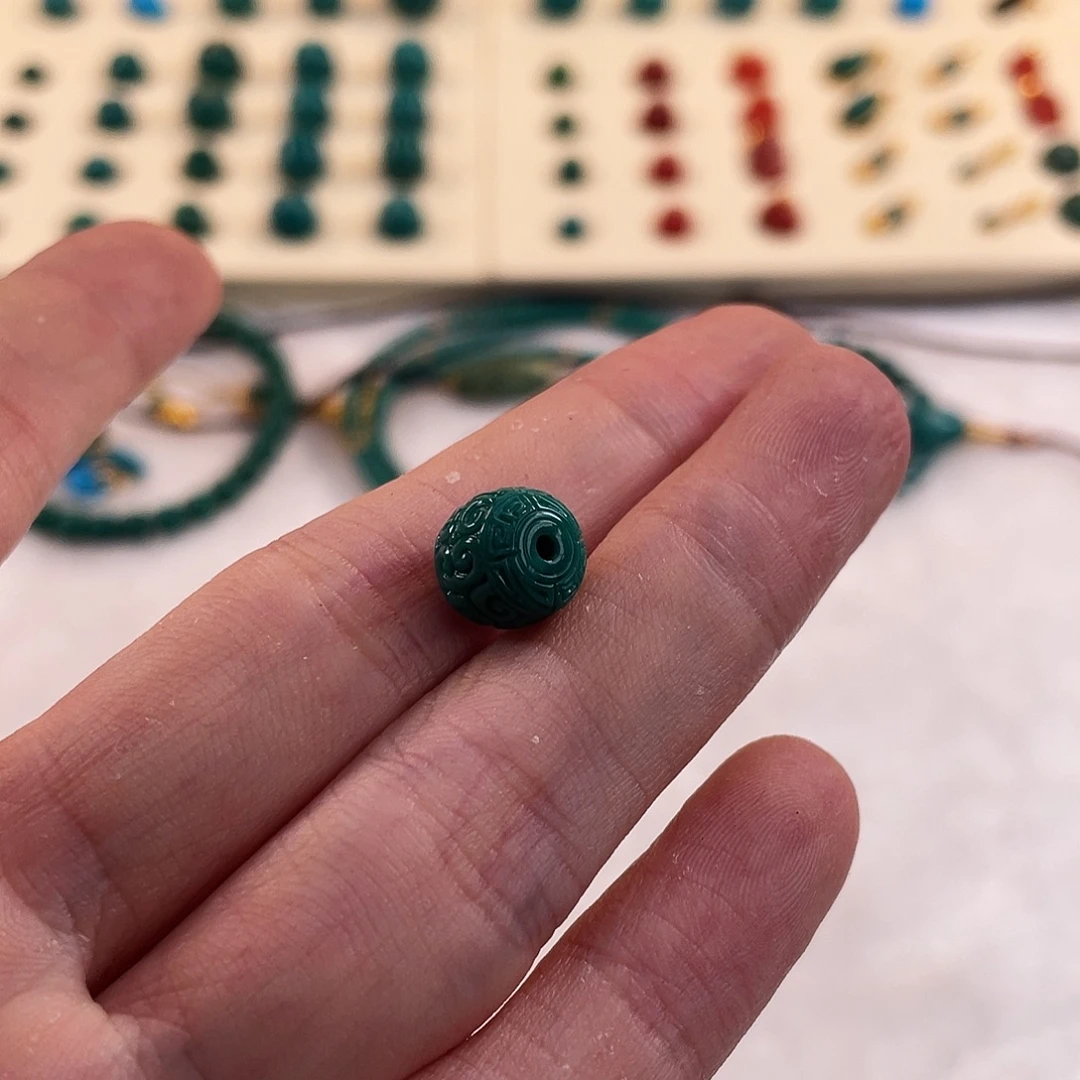 绿松石未镶嵌耳饰