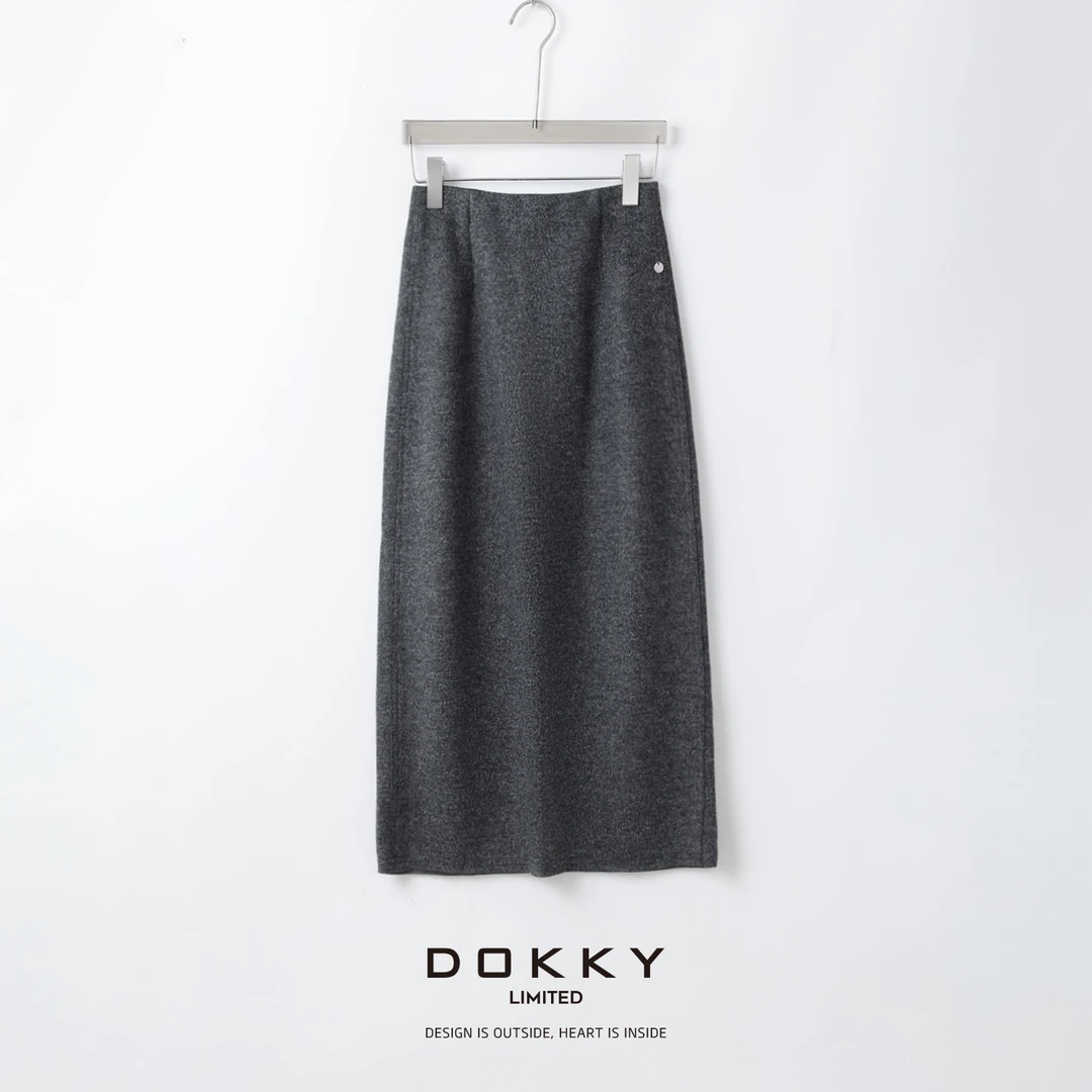 Dokky「D0579」气质显瘦.含山羊绒桑蚕丝.半身裙
