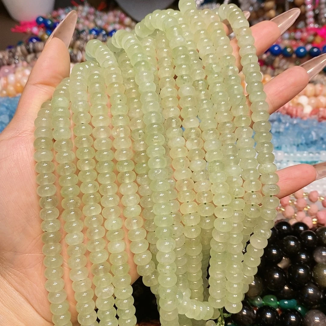玛瑙/玉髓散珠天然算盘8mm一条绿玉髓