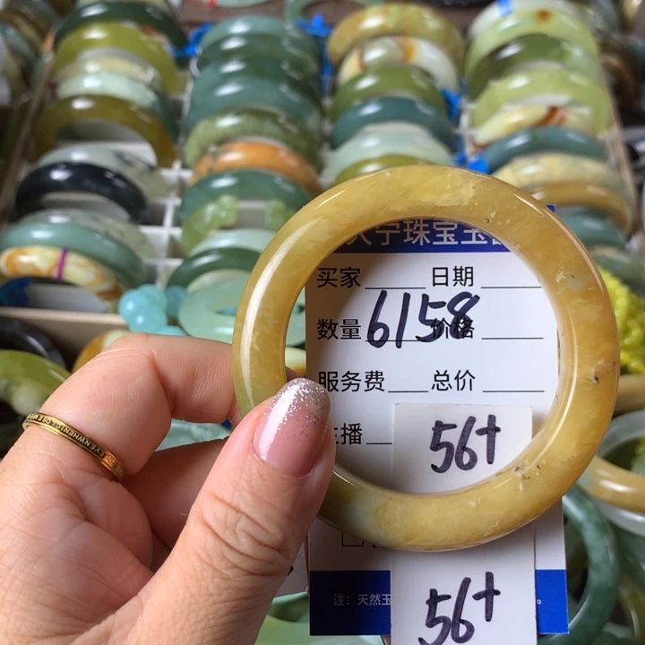 未镶嵌蛇纹石玉手镯6158