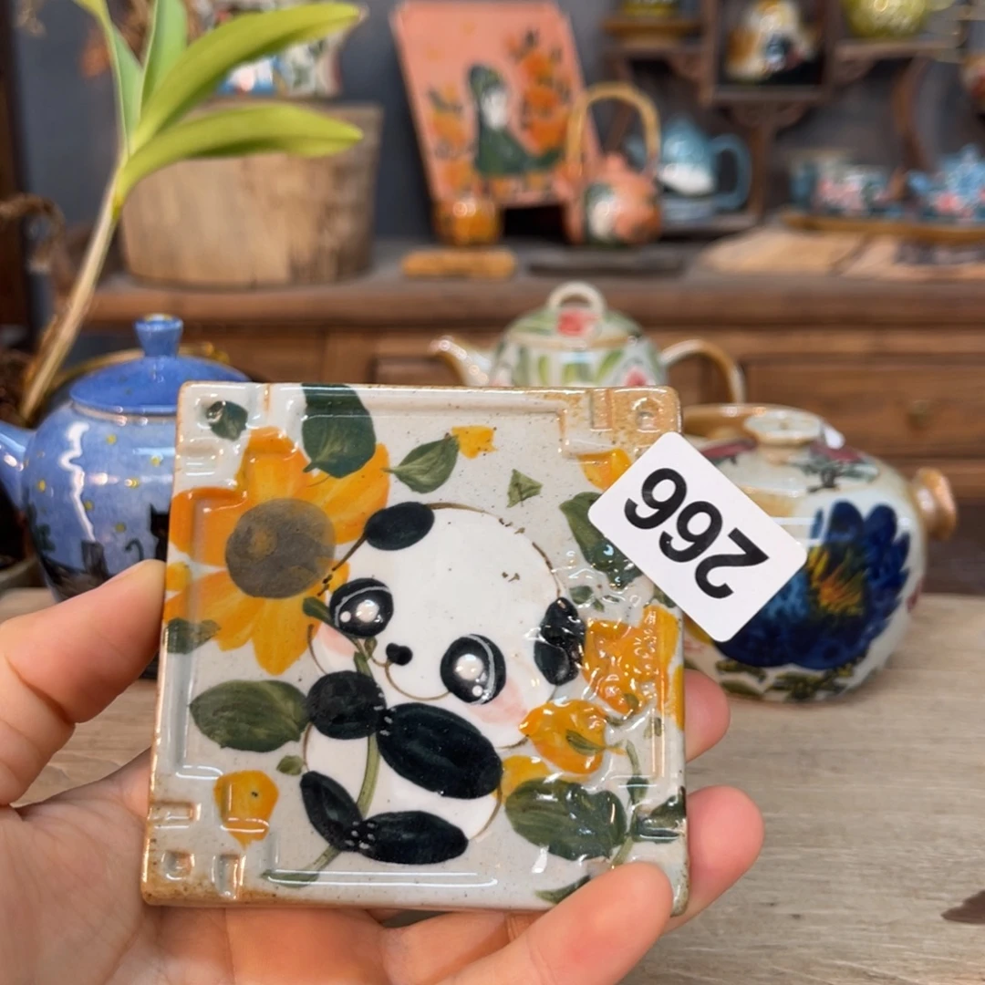 壶素浅陶瓷手工手绘