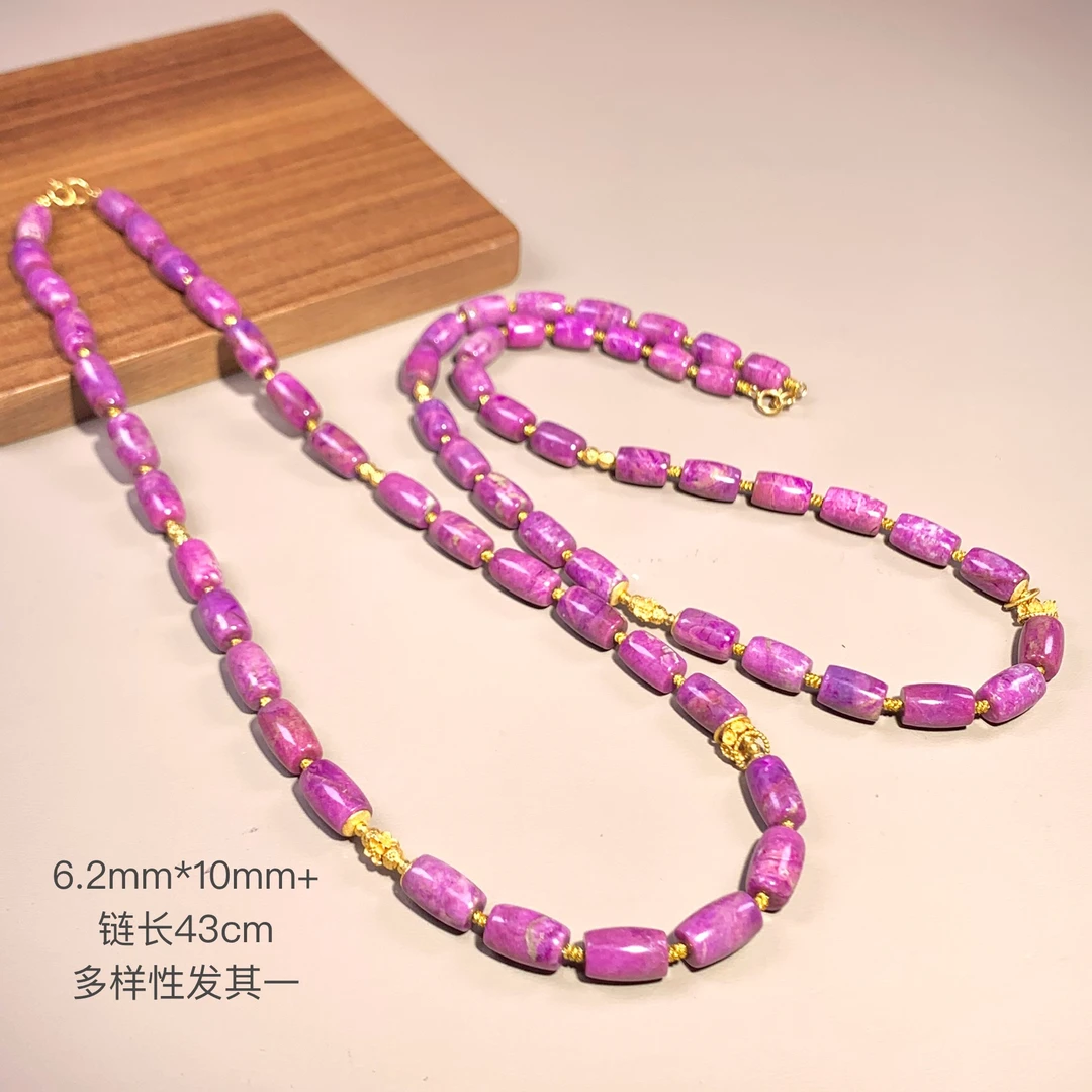 时光丨18K金镶舒俱来桶珠项链链长43cm/多样性发其一/K01115