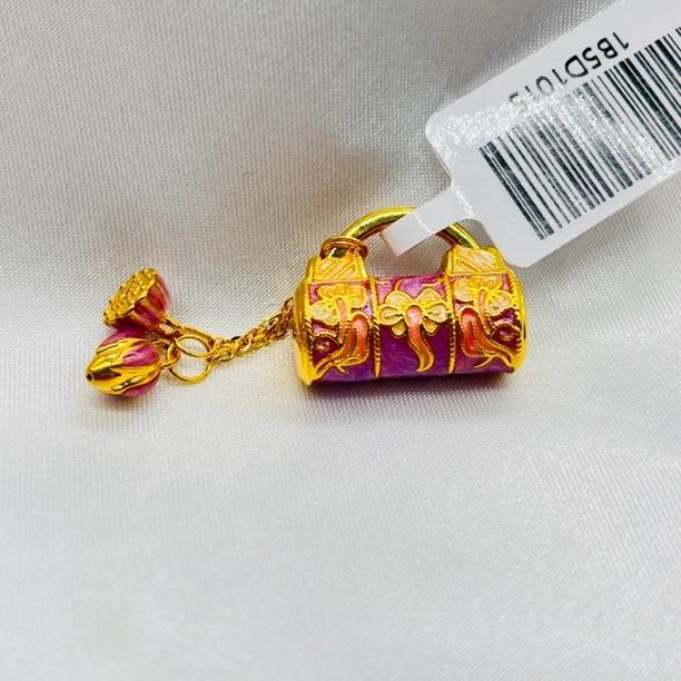 足金饰品/紫气东来流苏珐琅富贵包/2.08/1B5D1015/q