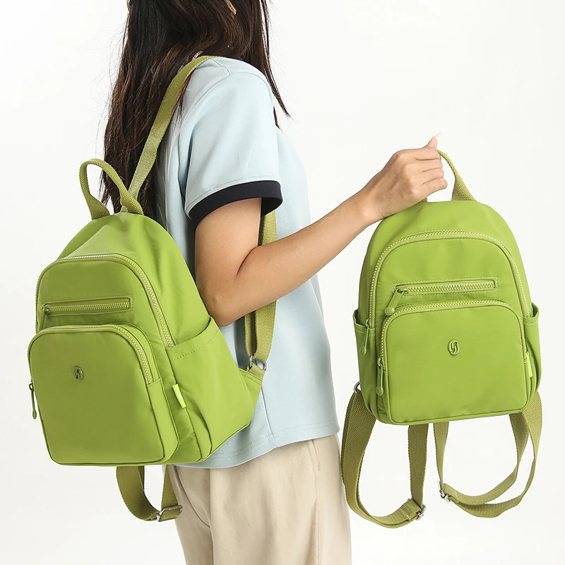 日系夏天休闲双肩包女旅游轻便小号背包上班通勤高颜值小书包防水
