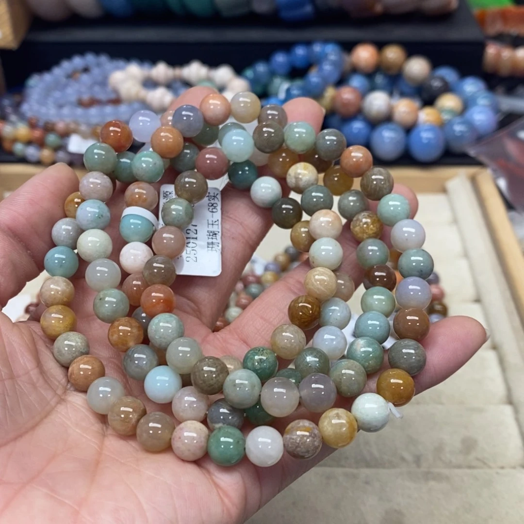 硅化珊瑚（珊瑚玉）手链未镶嵌幸**孩201