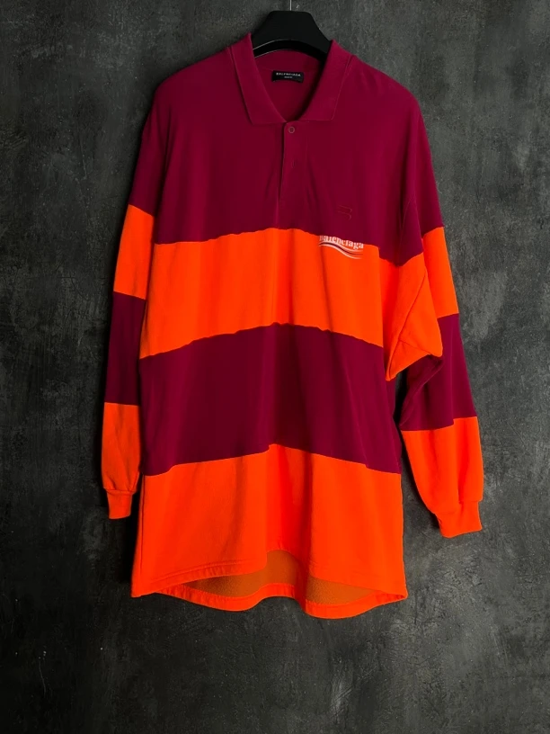 全新未使用 Balenciaga/巴黎世家 XS码*1/拼接可乐polo卫衣/01803