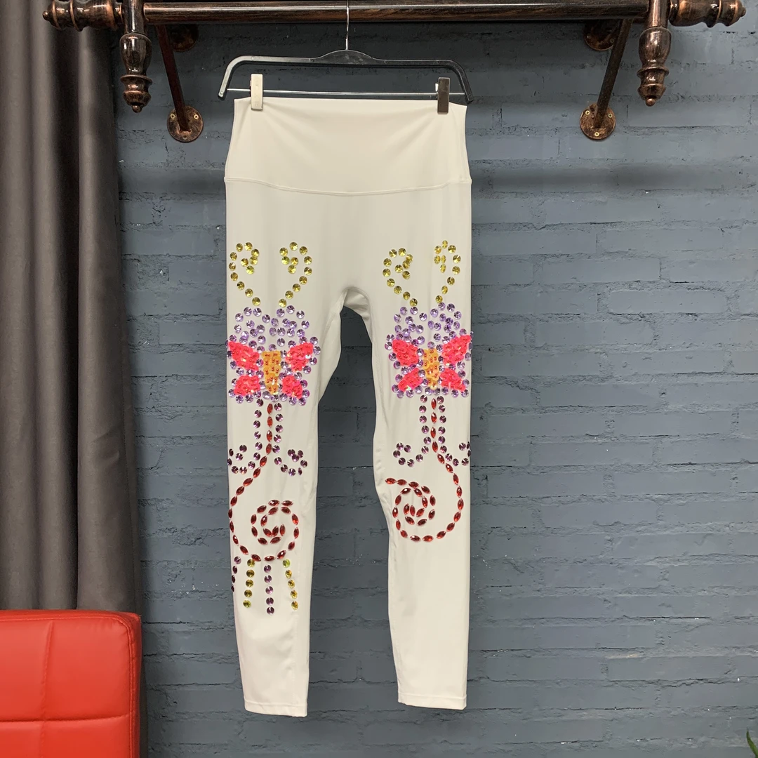 小众白色鲨鱼裤瑜伽高腰高弹