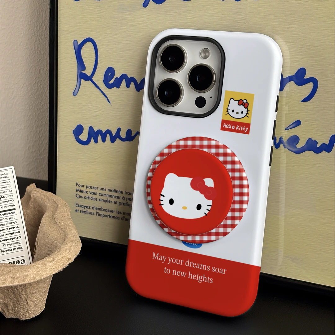 磁吸二合一手机壳适用于苹果17pm/16英文凯蒂猫大头照卡通潮流ins