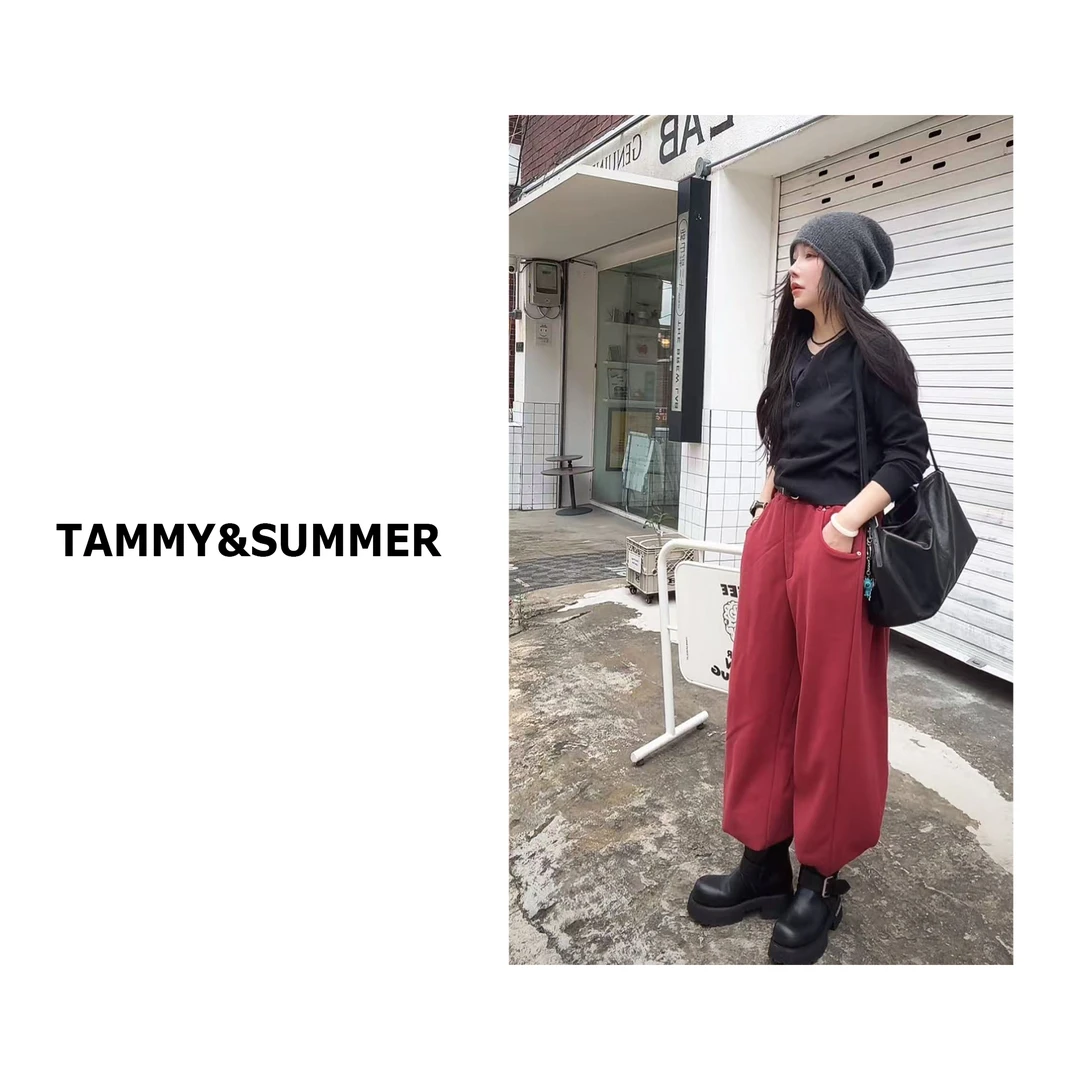 【Tammy&Summer】韩版时尚松紧腰宽松显瘦束脚卫裤百搭休闲裤256906
