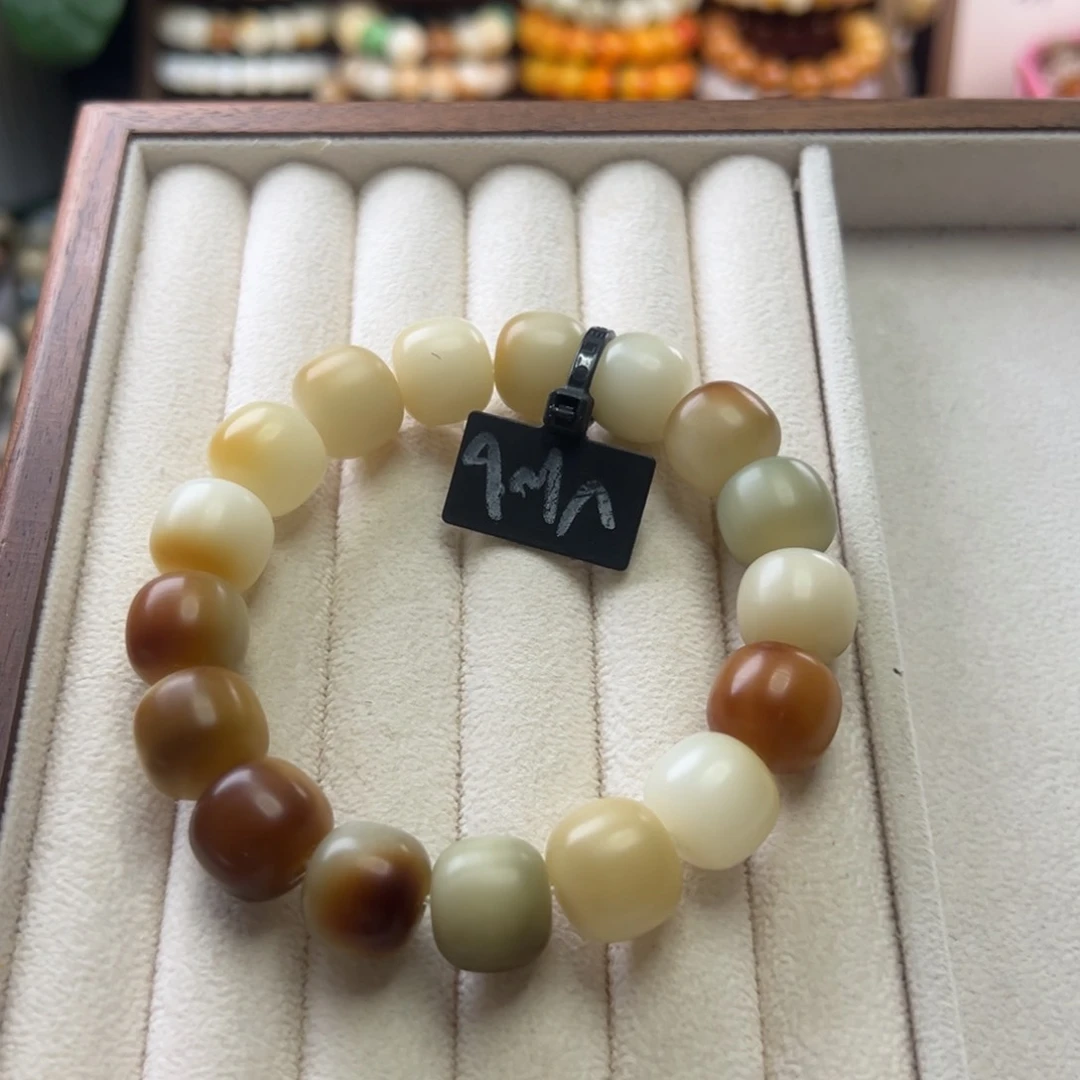 菩提根/象牙果手串卡14桶珠干磨微瑕