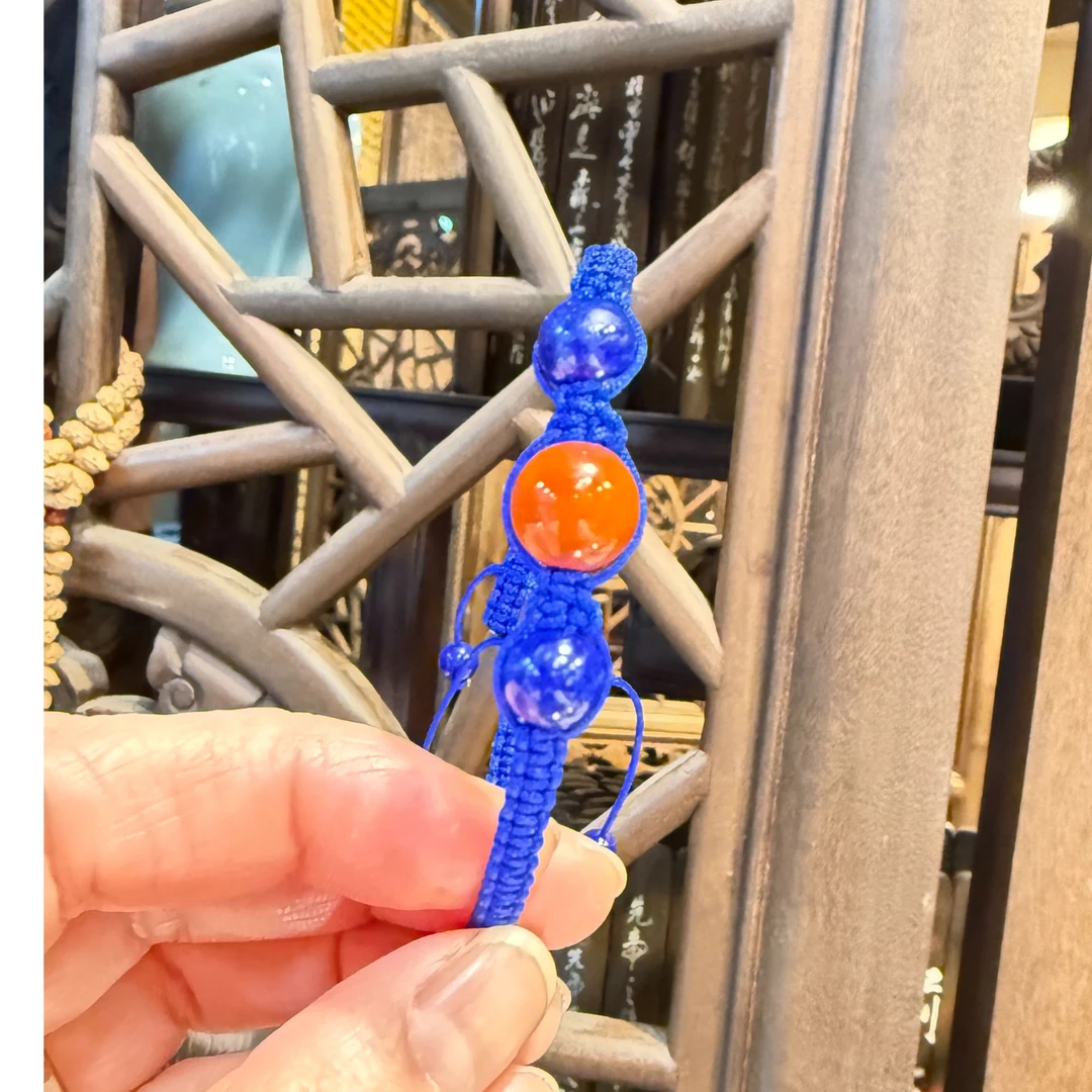 非金属仿珍珠手链 非金属仿Diy手编手链蓝色手串手饰手绳编织复古