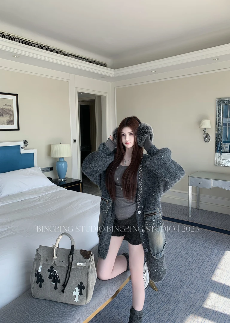 冰冰「温柔情书」秋冬时尚小众百搭休闲洋气减龄韩版外套BBQ5WT3687