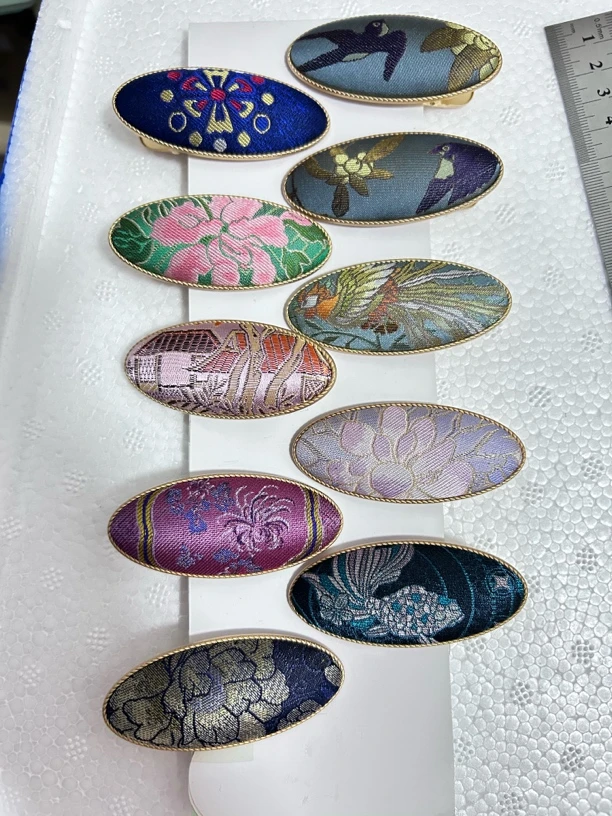 宋锦diy 手工发夹 中国风古典中式发夹鸭嘴夹