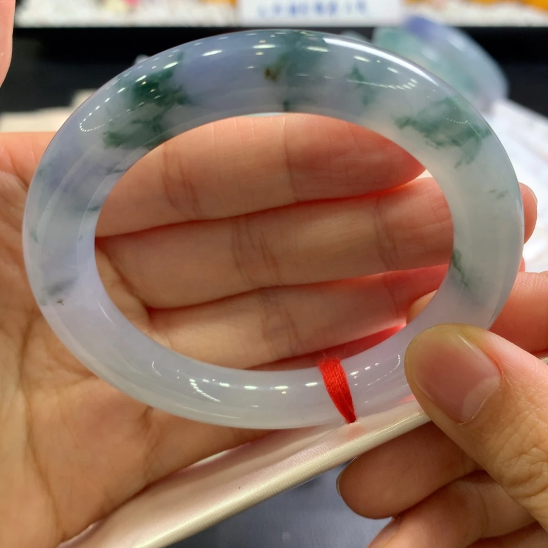 翡翠未镶嵌手镯57号莫奈花园性价比高呀