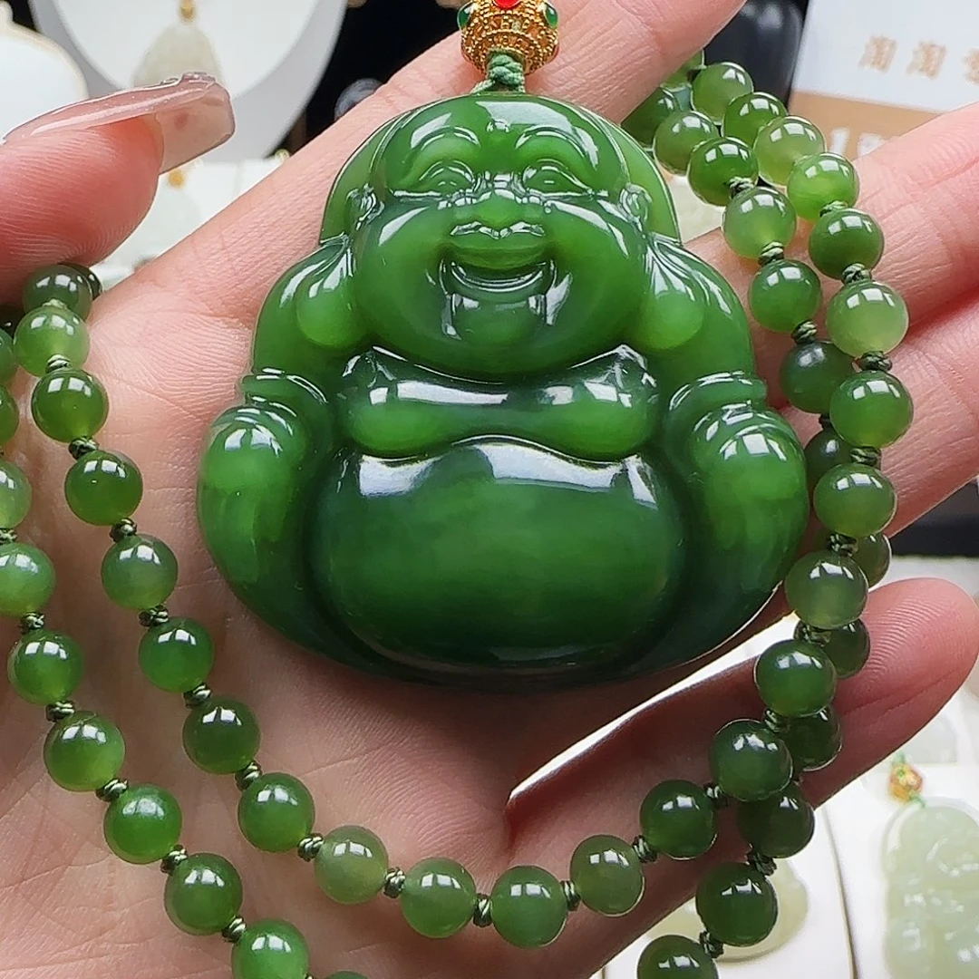 和田玉足金镶嵌颈饰50