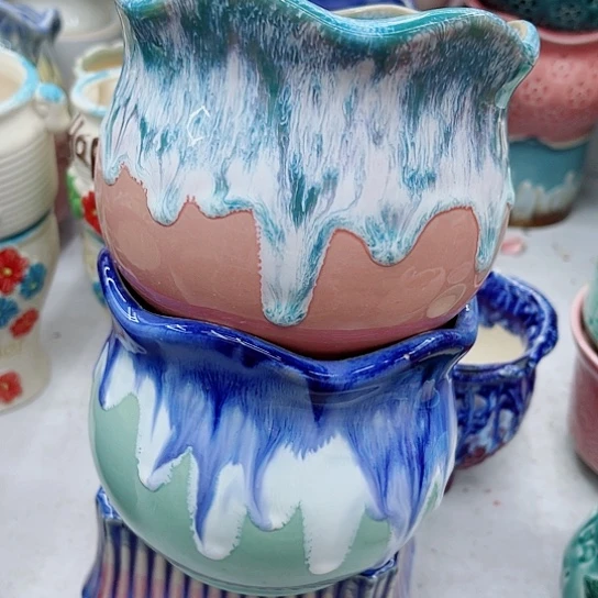 多肉绿植陶瓷花盆9.9包邮，有空