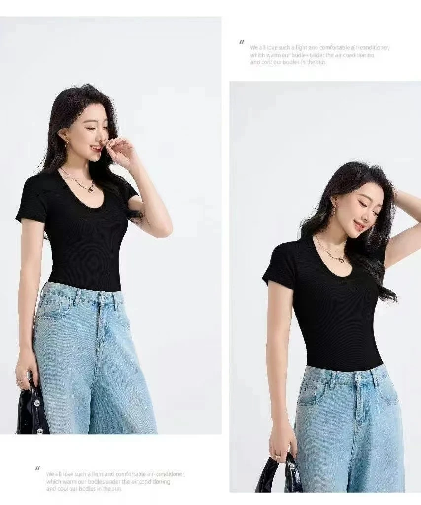 2506新款时尚亲肤简约螺纹百搭背心