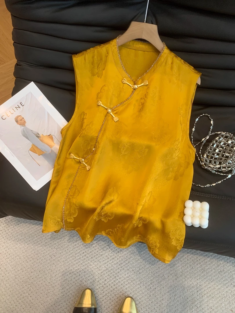 新中式中国风独特新款马甲背心女2025夏季宽松高级感无袖改良小衫