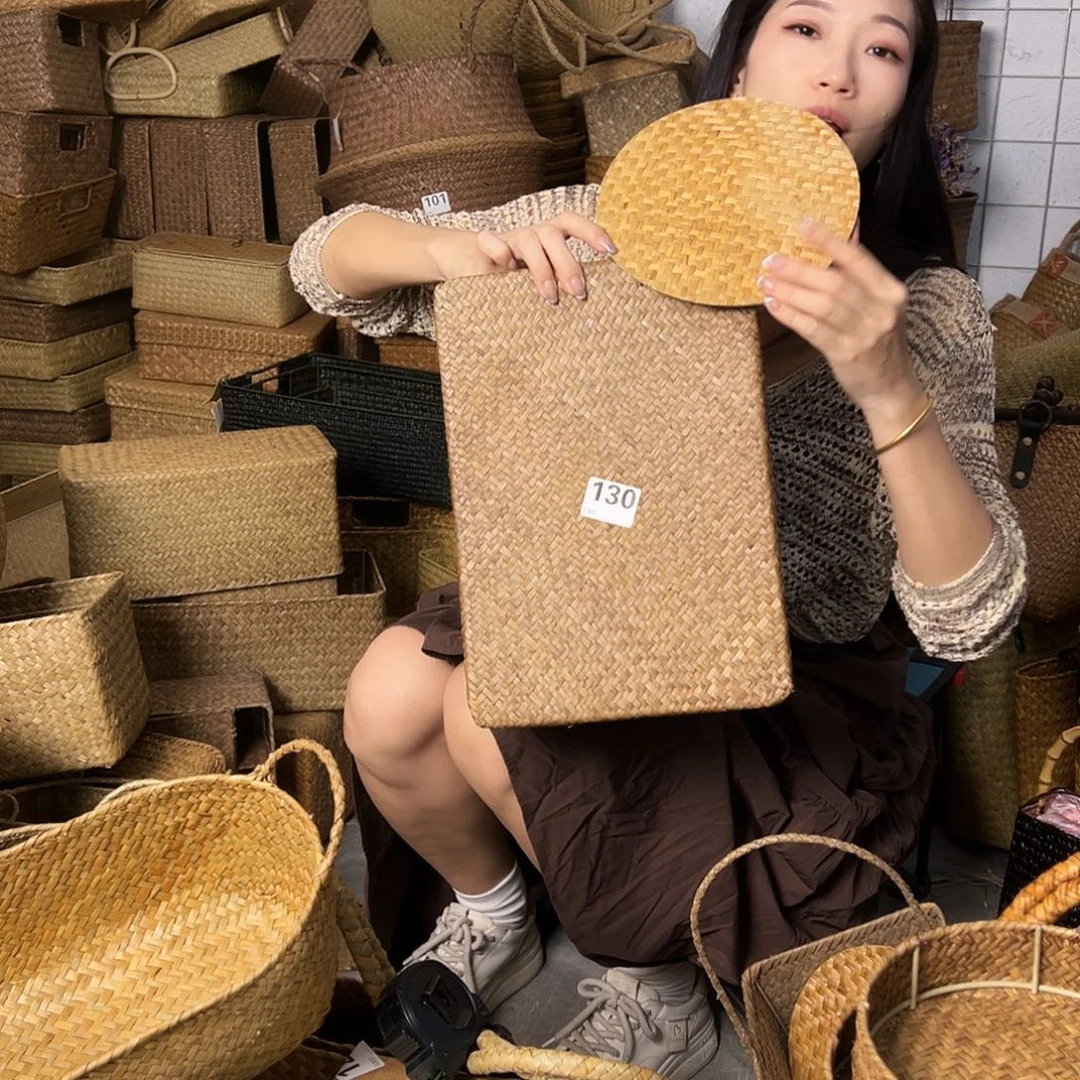 编织带草编包/草编收纳盒微瑕疵