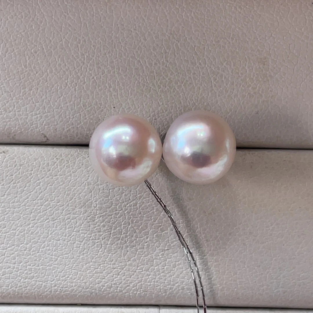 银S925镶嵌耳饰海水珍珠海水A ko ya9-10 m m