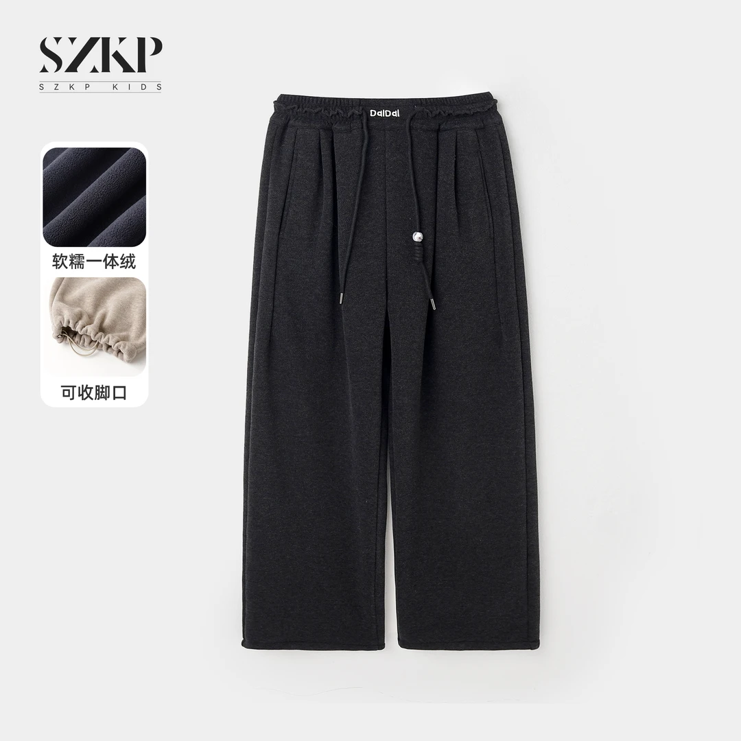 SZKP冬季新款女童装保暖裤子中大童休闲儿童加绒直筒裤JMKD556904