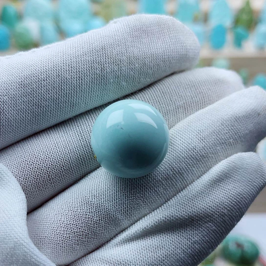 未镶嵌绿松石珠宝奇石17mm
