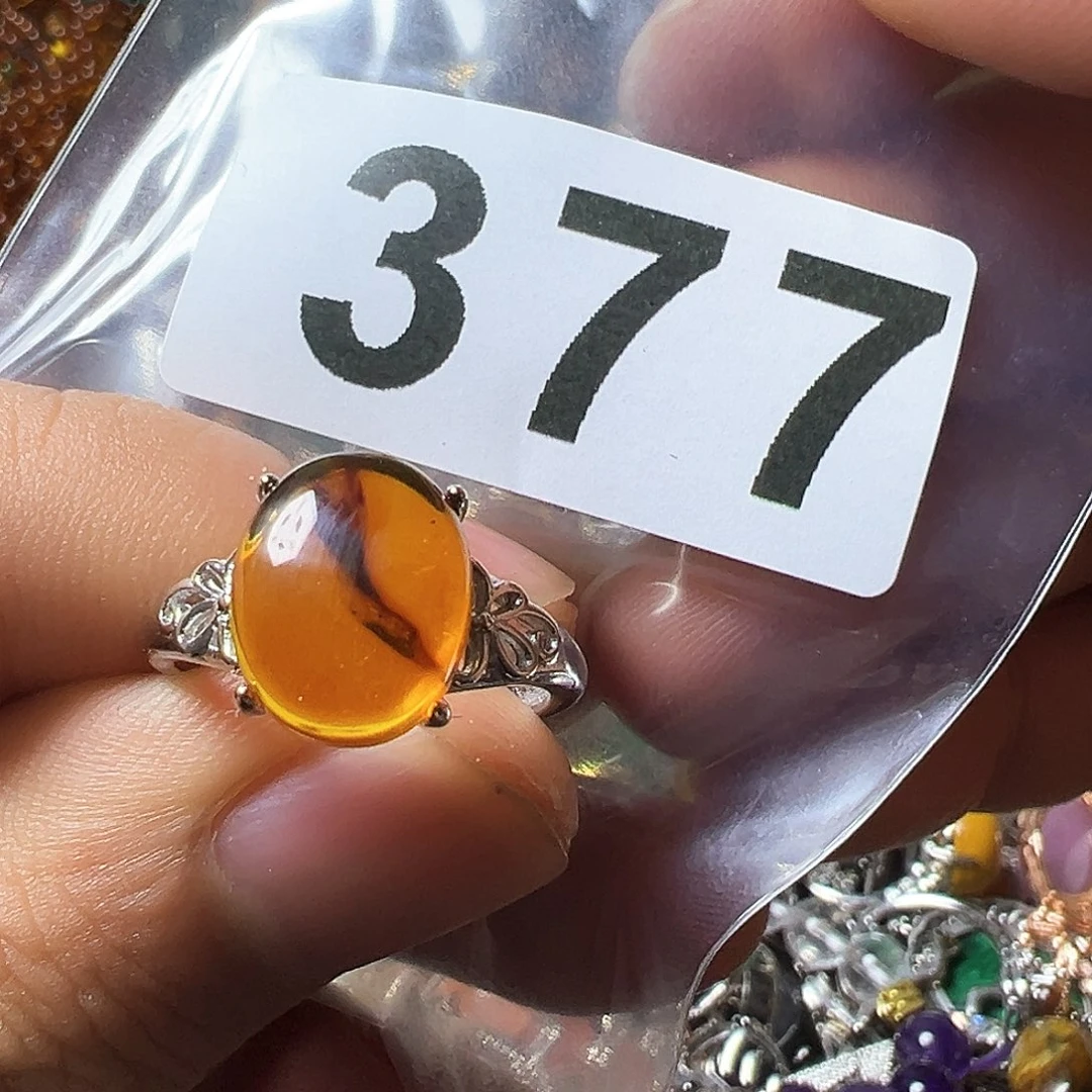 琥珀（花珀）戒指未镶嵌