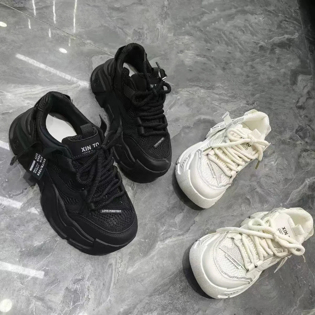 XUZHI煦芝 女款2025新款超火鞋子百搭爆款增高休闲女士运动鞋888